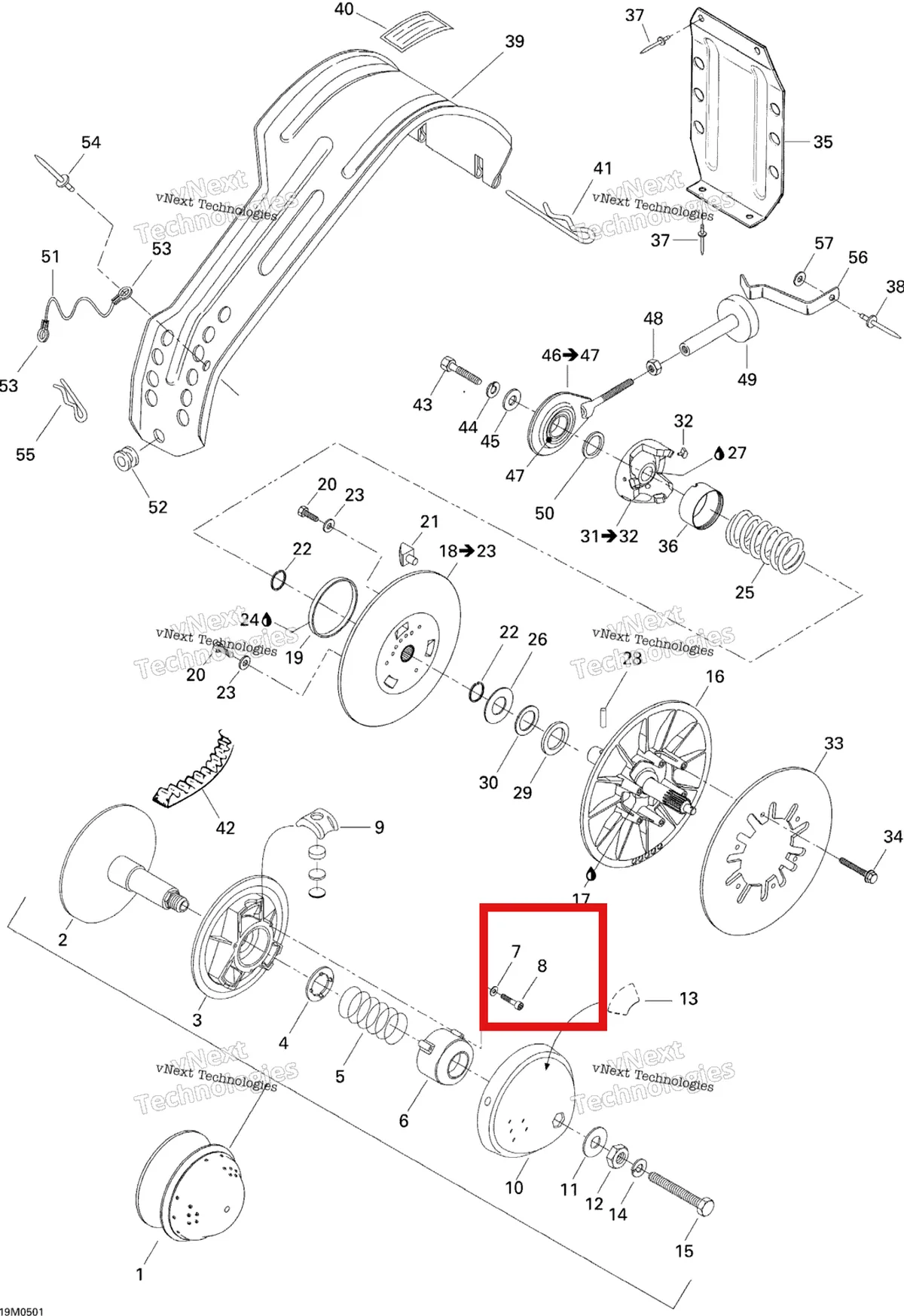 Деталь 205064086 (Деталь Socket Screw M6 X 40) на схеме узла 2005 Ski-Doo Tundra R Pulley System