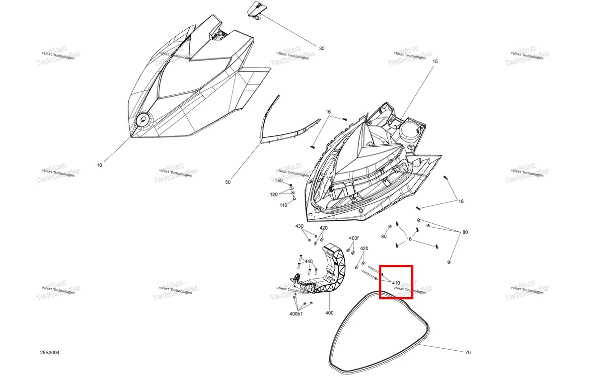 Схема применяемости: Гнездо головка винт M6 × 90 Sea-Doo RXP (2016) (205069060)