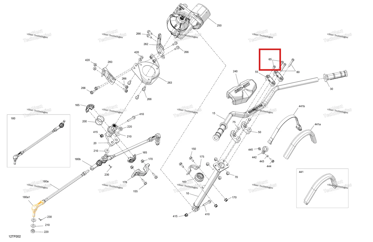 Деталь 205083060 на схеме узла 2026 Can-Am RENEGADE - 4X4 - XMR - 1000R EFI - 5UTA - Hyper Silver Mechanic - Steering