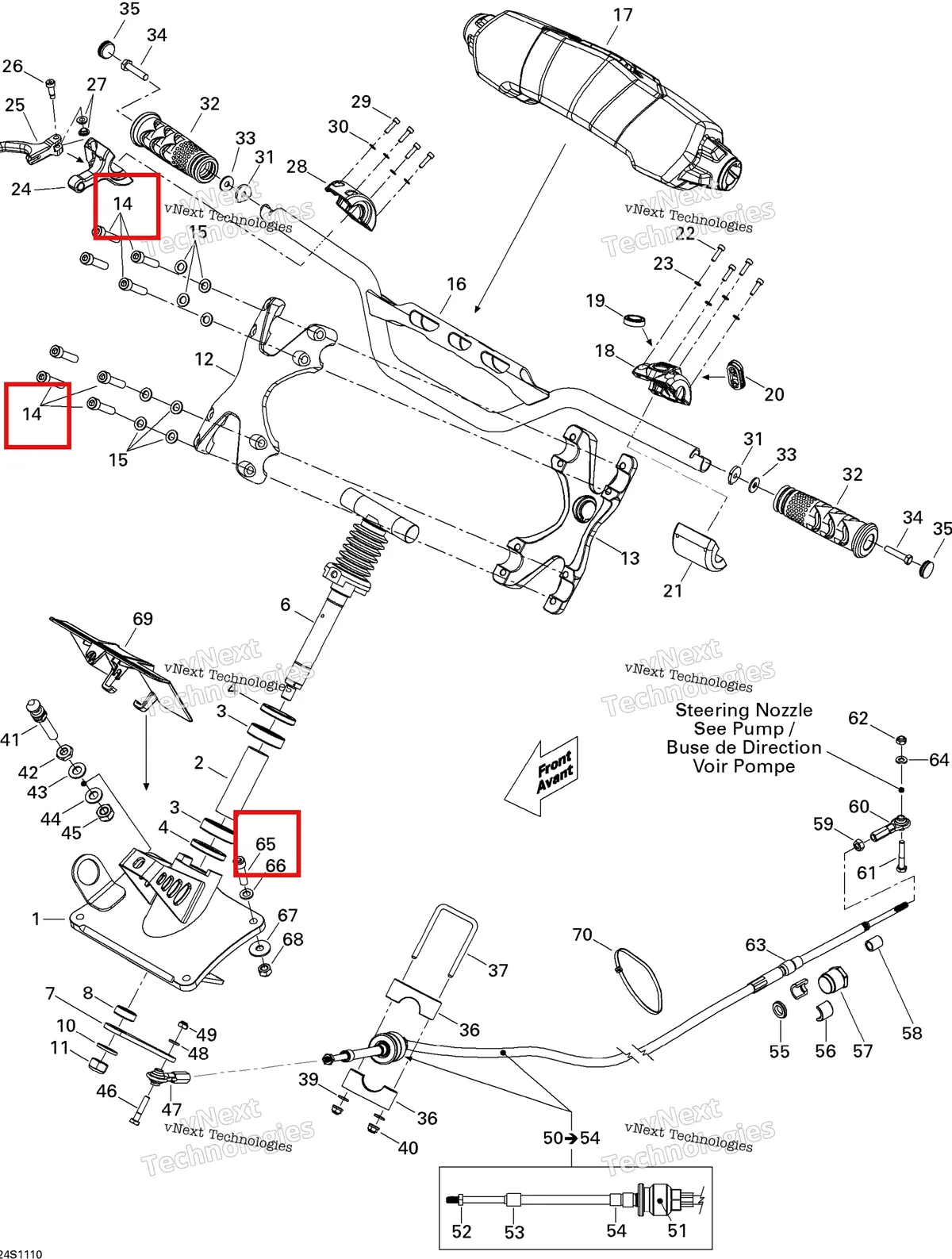 Деталь 205083560 на схеме узла 2011 Sea-Doo RXP-X 255 & RS Steering