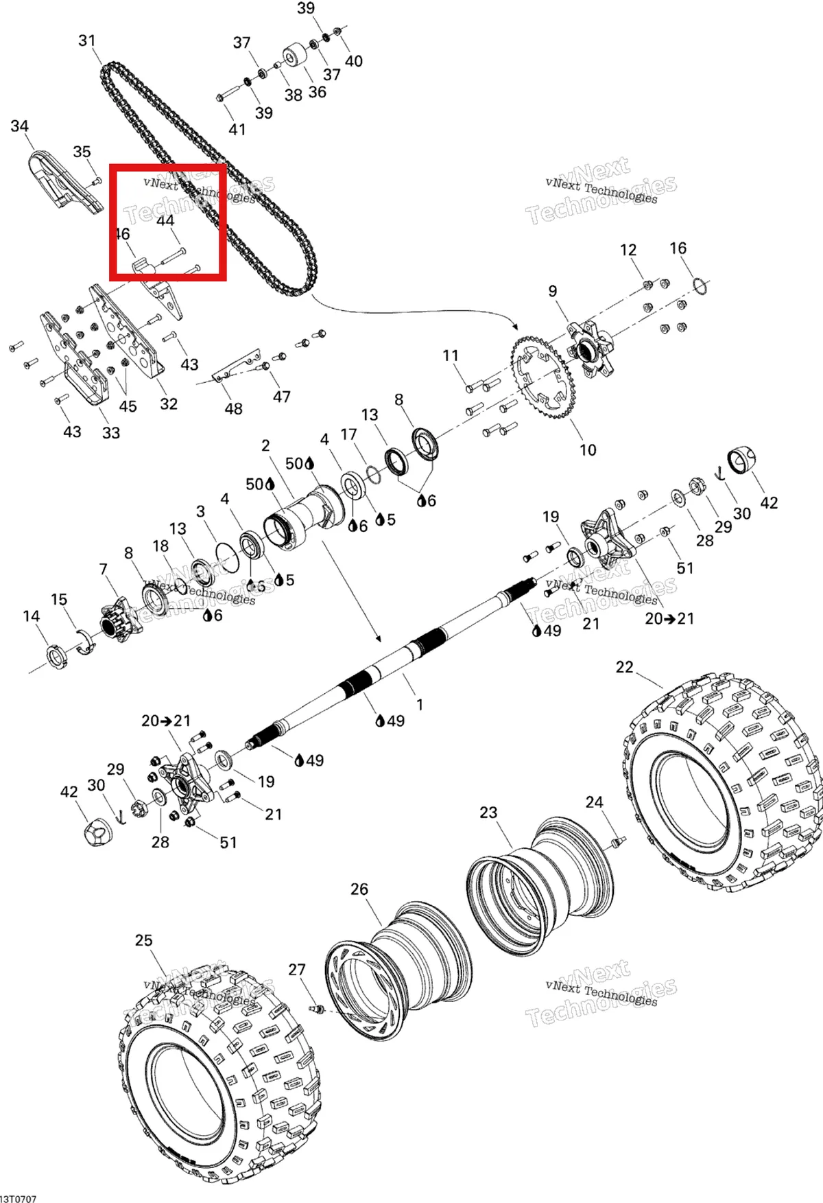 Деталь 205387044 на схеме узла 2007 Can-Am DS 650 X Drive System, Rear
