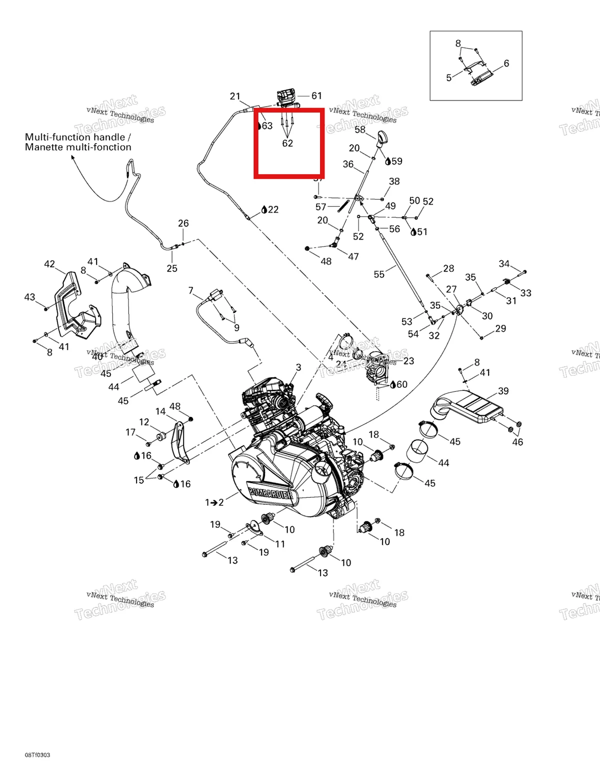 Деталь 205452546 на схеме узла 2003 Can-Am Outlander 400 Engine And Engine Support