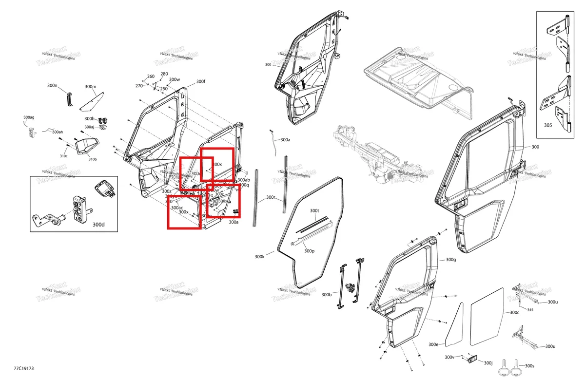 Деталь 205460860 на схеме узла 2019 Can-Am Defender HD8 Enclosure Cab - Xt Cab - North America - Front Door Section