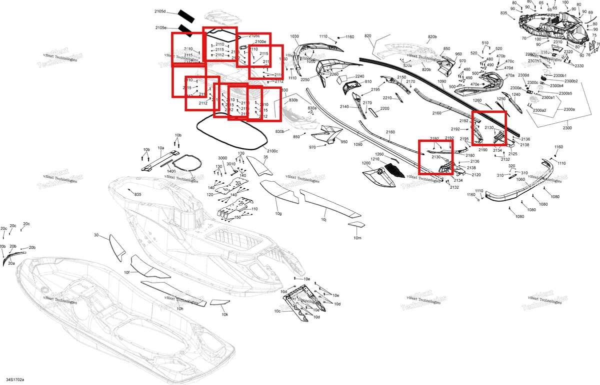 Деталь 205463560 на схеме узла 2017 Sea-Doo GTX Body - Gtx S 155, Gtx Ltd S 260