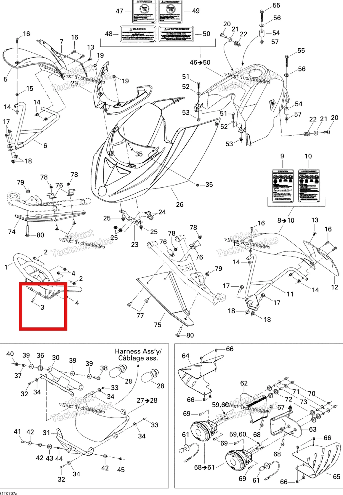 Деталь 205482060 (Деталь Socket Head Screw M8 X 20) на схеме узла 2007 Can-Am DS 650 X Body And Accessories