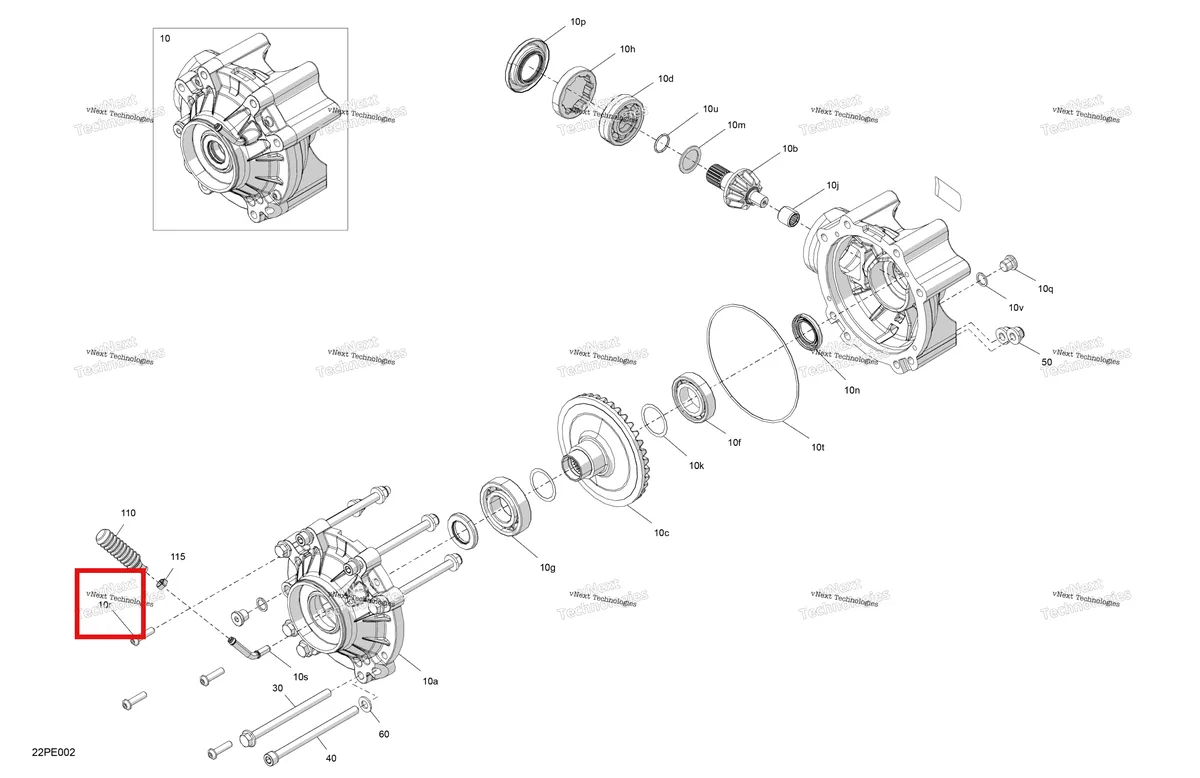 Деталь 205483046 на схеме узла 2025 Can-Am OUT-MAX - 6X6 - DPS - 650 EFI - 5YSA - Tundra Green Drive - Final Drive Unit