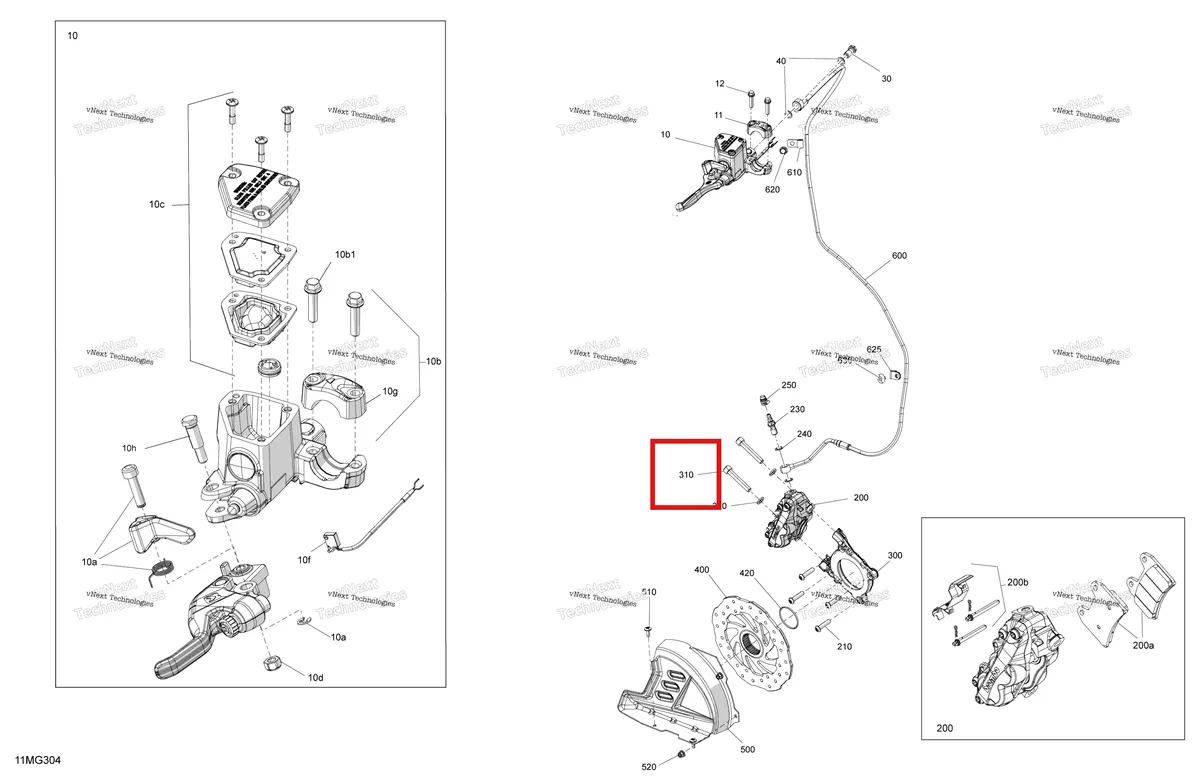 Деталь 205506044 на схеме узла 2027 Ski-Doo RENEGADE - X-RS - 900 ACE TURBO R - DAVP - Circuit Yellow - 15X137X1.5IR Track Mechanic - Brakes