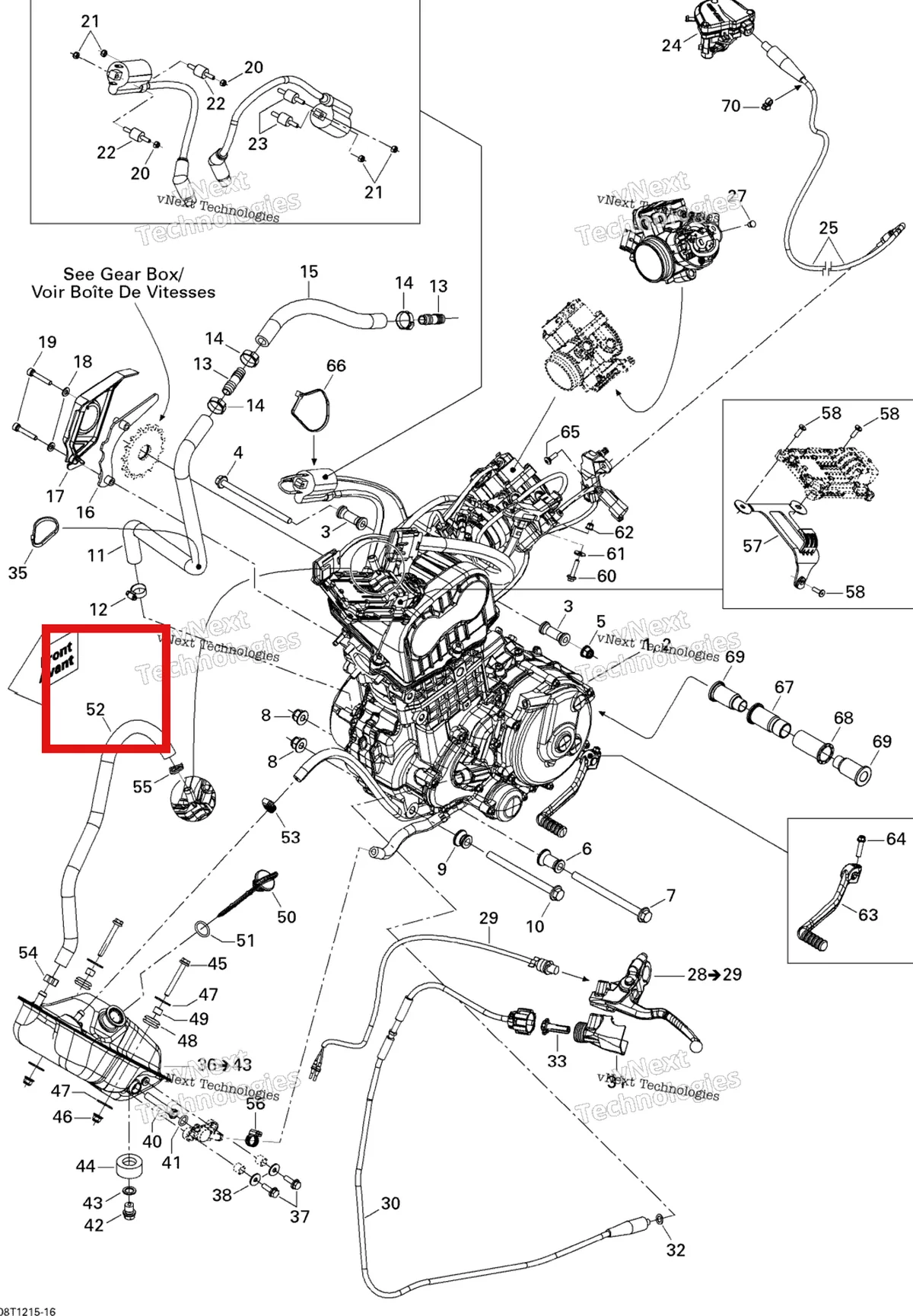 Деталь 205563536 на схеме узла 2014 Can-Am DS 450EFI STD Engine And Engine Support