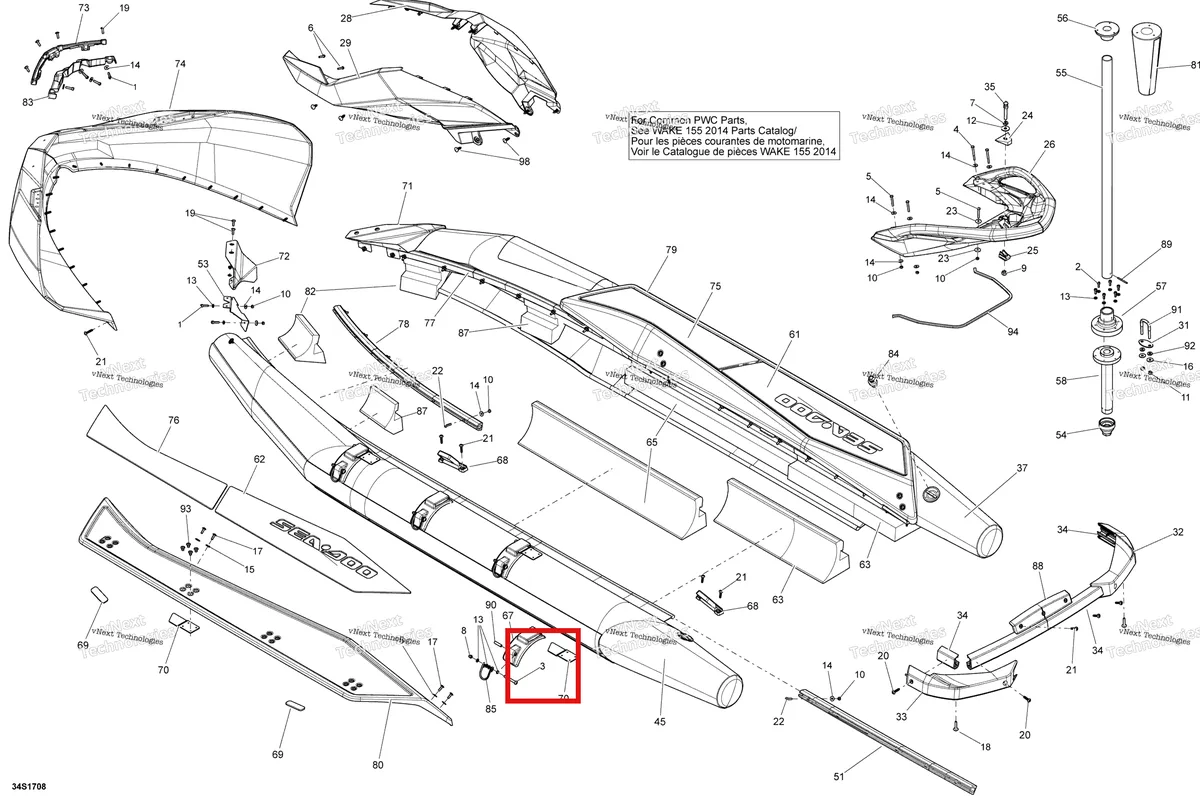 Деталь 205566060 (Деталь Socket Screw. Not Shown) на схеме узла 2018 Sea-Doo SAR 155 Body