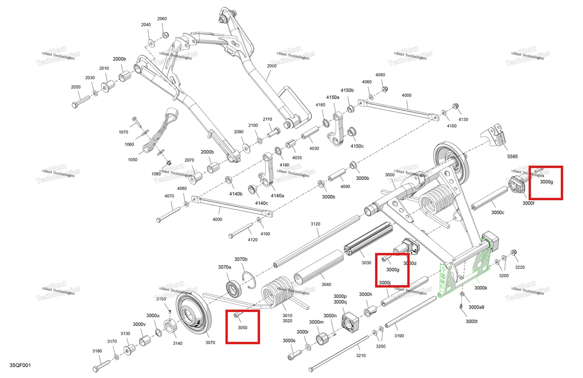 Деталь 205582544 на схеме узла 2026 Ski-Doo GRAND TOURING - SPORT - ESTA - Bright White - 14X120X0.75LFF Track Suspension - Rear - Upper Section