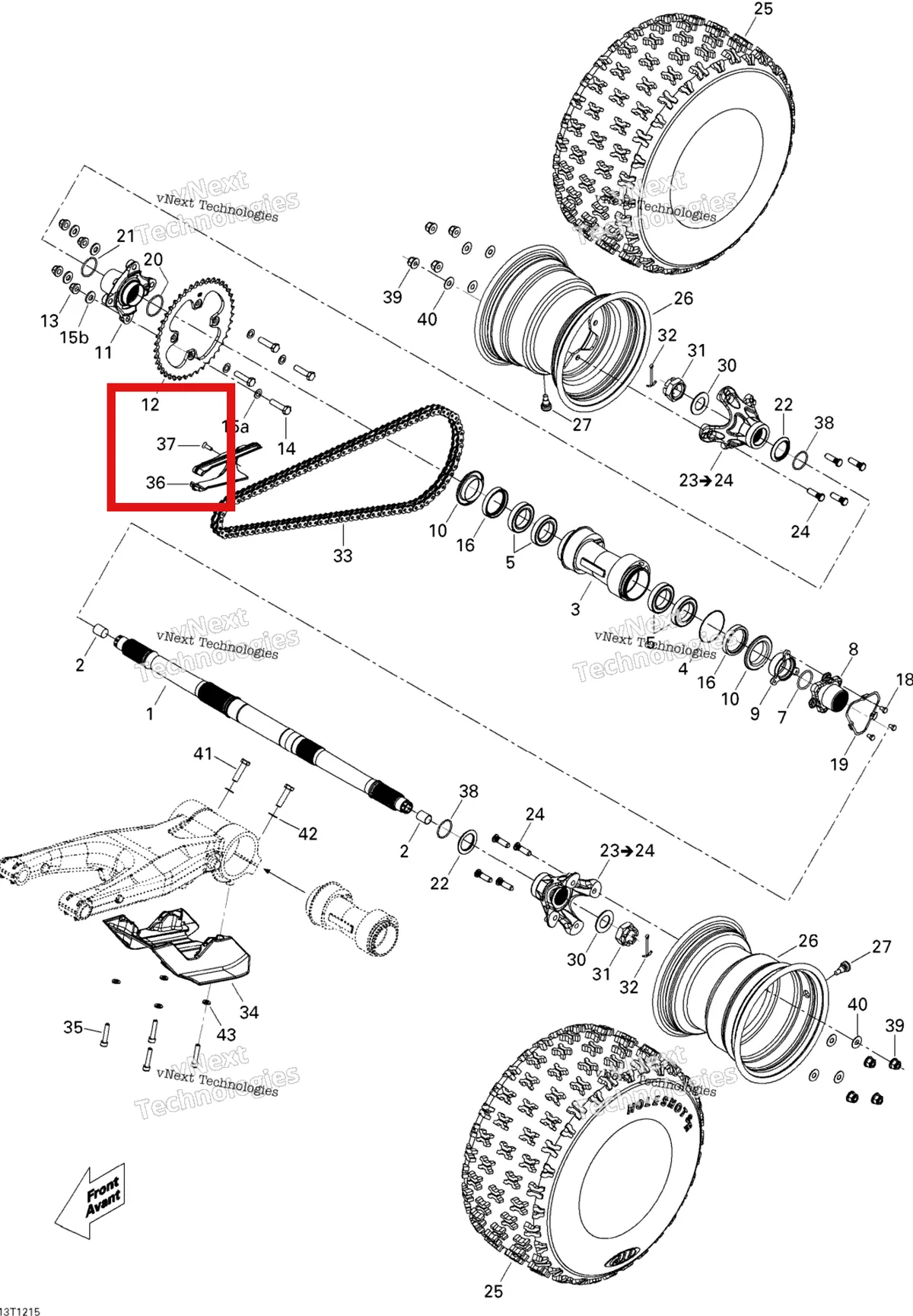 Деталь 205862034 на схеме узла 2015 Can-Am DS 450EFI STD Drive System, Rear