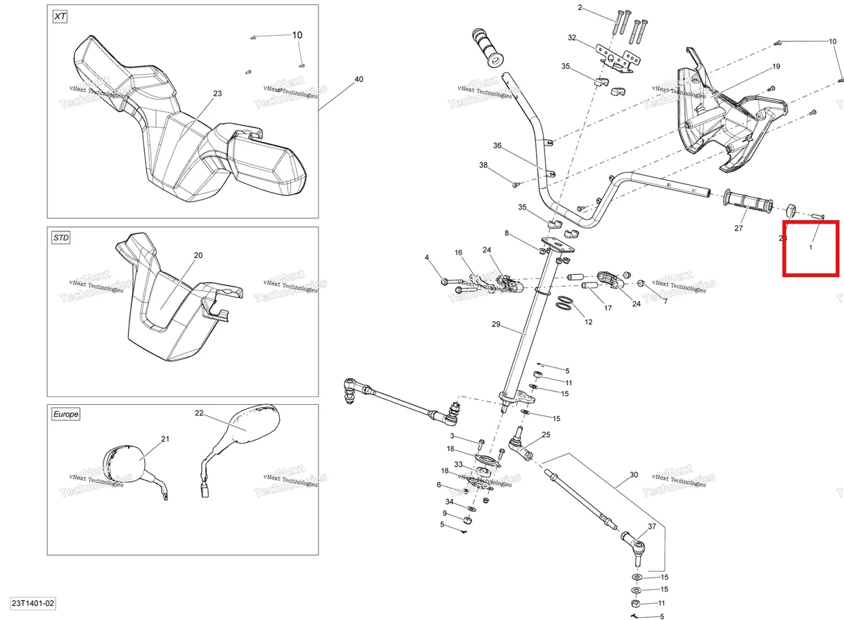 Деталь 205883046 на схеме узла 2014 Can-Am OUTLANDER 400 EFI, STD, XT Steering