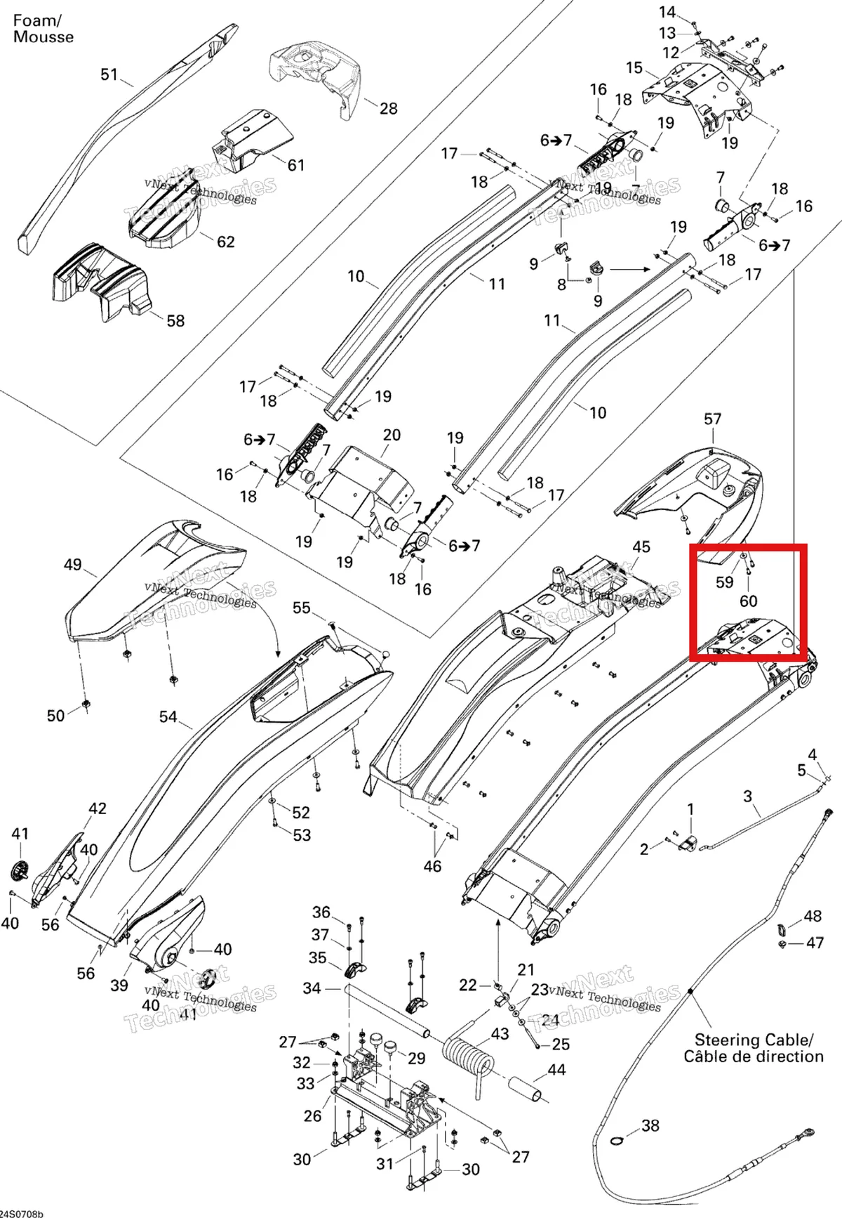 Деталь 205961660 на схеме узла 2007 Sea-Doo 3D 947 DI Steering System 2