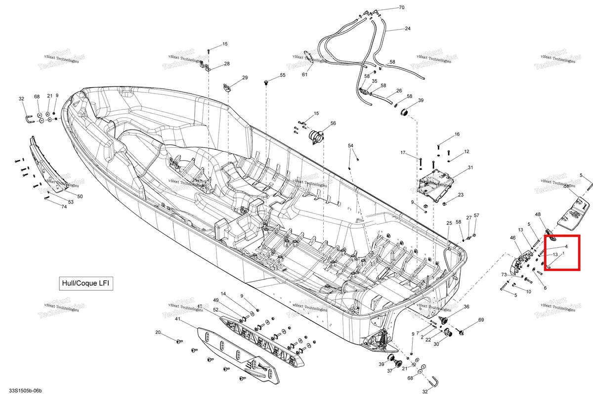 Деталь 205983560 на схеме узла 2015 Sea-Doo RXT-X AS 260 & RS Hull Lfi