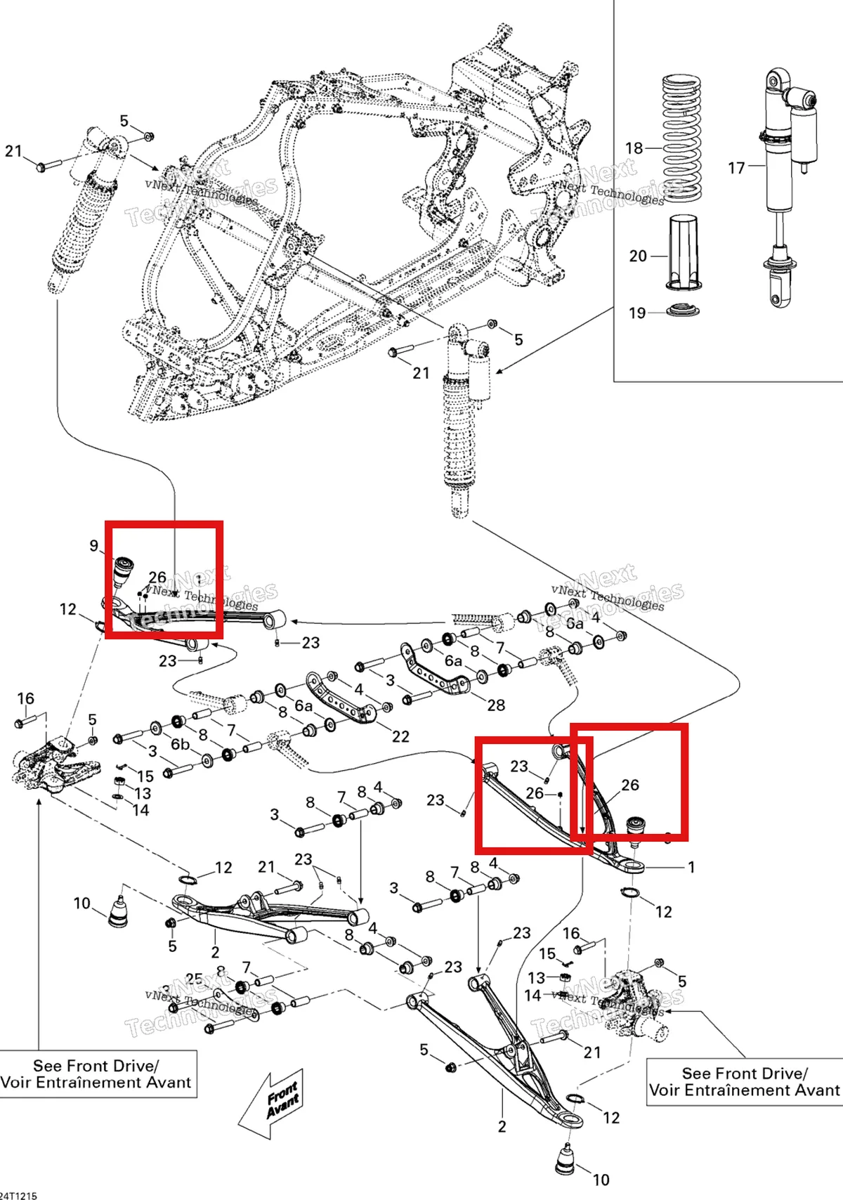 Деталь 206260699 (Деталь Socket Set Screw, M6x6 Mm.) на схеме узла 2015 Can-Am DS 450EFI STD Front Suspension