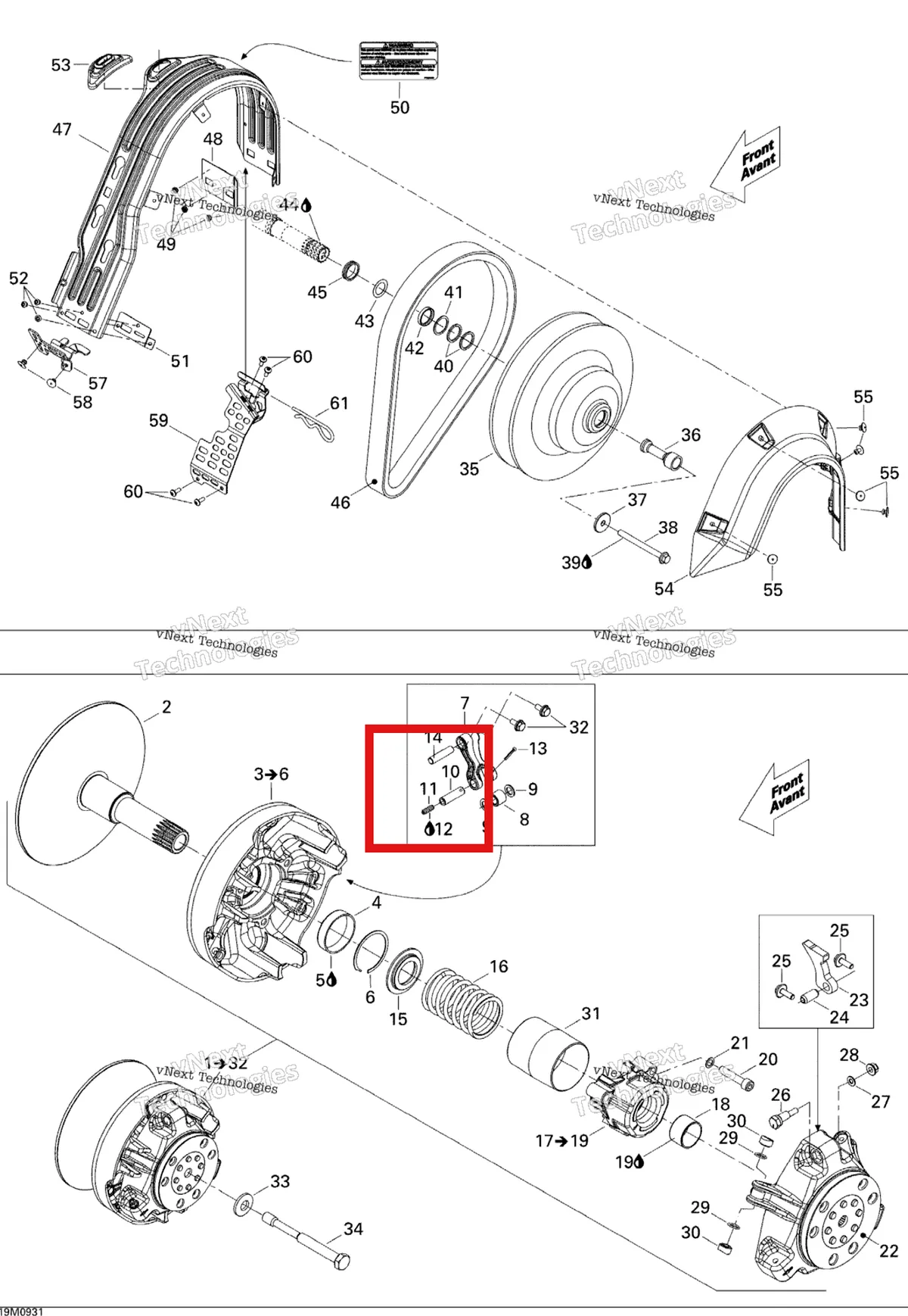 Схема применяемости: Гнездо винт установочный M6 × 12 CDN / USA Ski-Doo Summit X 800R Power T.E.K. (2009) (206261299)