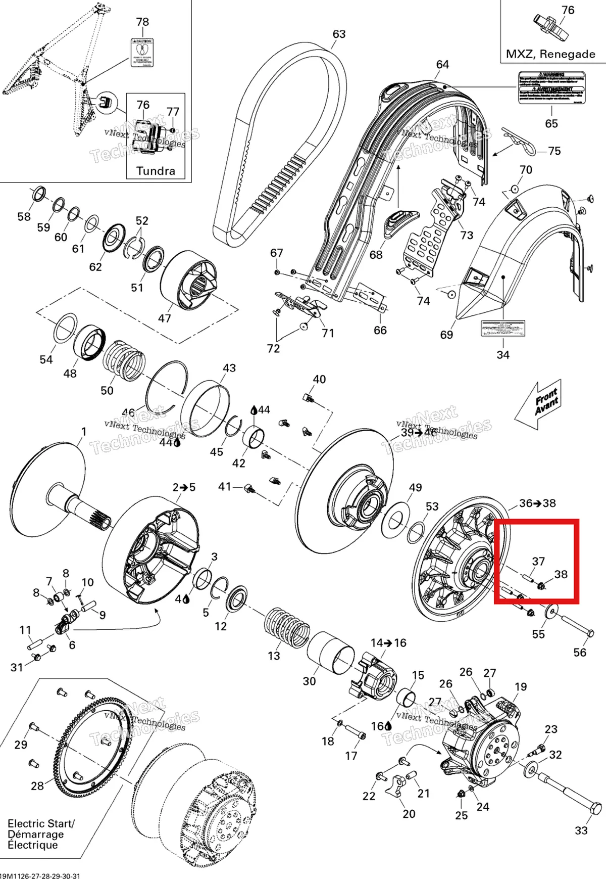 Деталь 206262590 (Деталь Socket Set Screw M6 X 25) на схеме узла 2011 Ski-Doo Tundra STD & Sport & LT 550F XP-LTS Pulley System