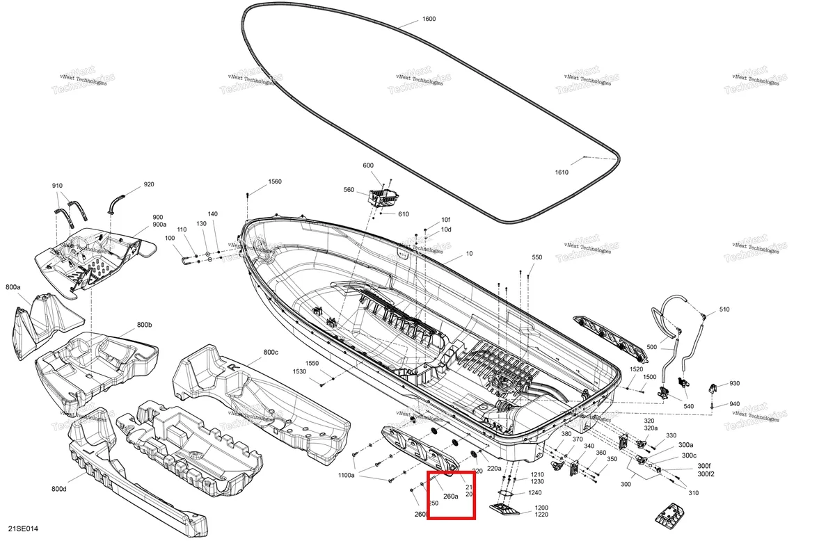 Деталь 206285044 на схеме узла 2025 Sea-Doo GTI - 130 - STD - 38SC - Bright White Body - Hull