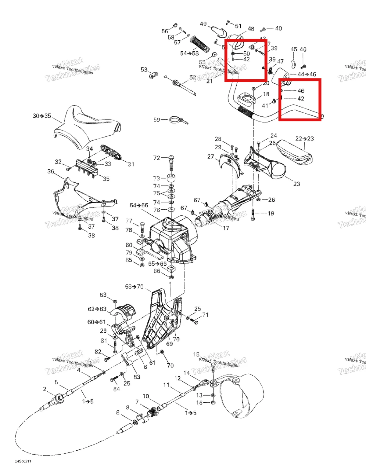 Деталь 206361260 на схеме узла 2002 Sea-Doo LRV DI, 5460 Steering System