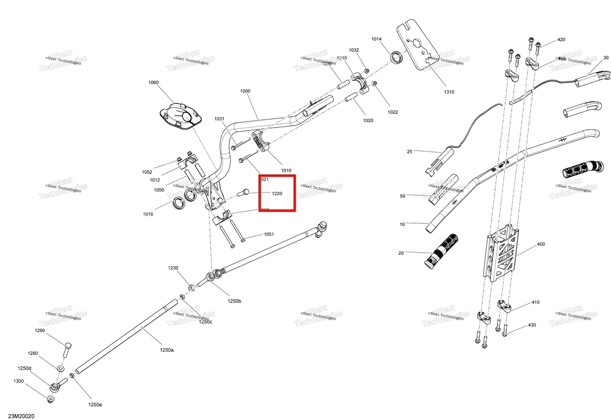 Деталь 207004034 (Винт М10 Х 40) на схеме узла 2020 Ski-Doo EXPEDITION SPORT 550F Steering - System