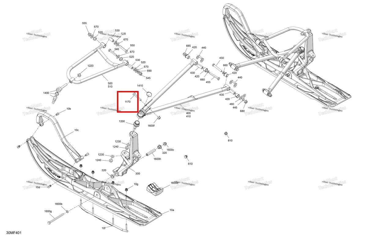 Деталь 207005554 (Деталь Hex. Screw M10 X 55) на схеме узла 2026 Ski-Doo MXZ - RACING - 600 RS - BMTA - Neo Yellow - 15X137X1.75R Track Suspension - Front