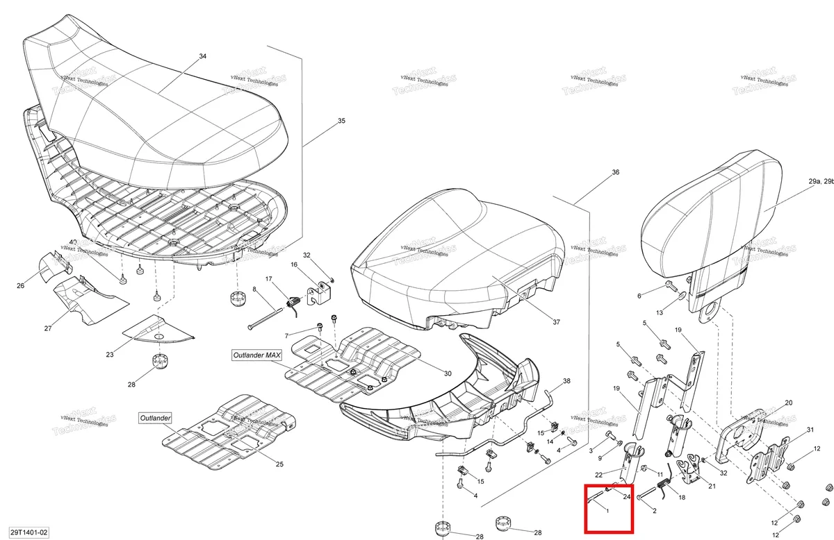 Деталь 207065034 на схеме узла 2014 Can-Am OUTLANDER MAX 400 EFI, STD, XT Seat