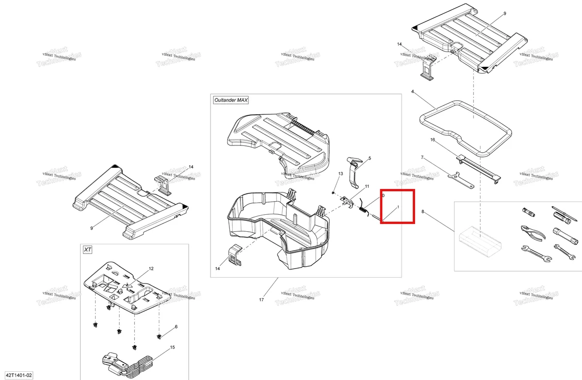 Деталь 207065544 на схеме узла 2014 Can-Am OUTLANDER MAX 400 EFI, STD, XT Rear Cargo Box