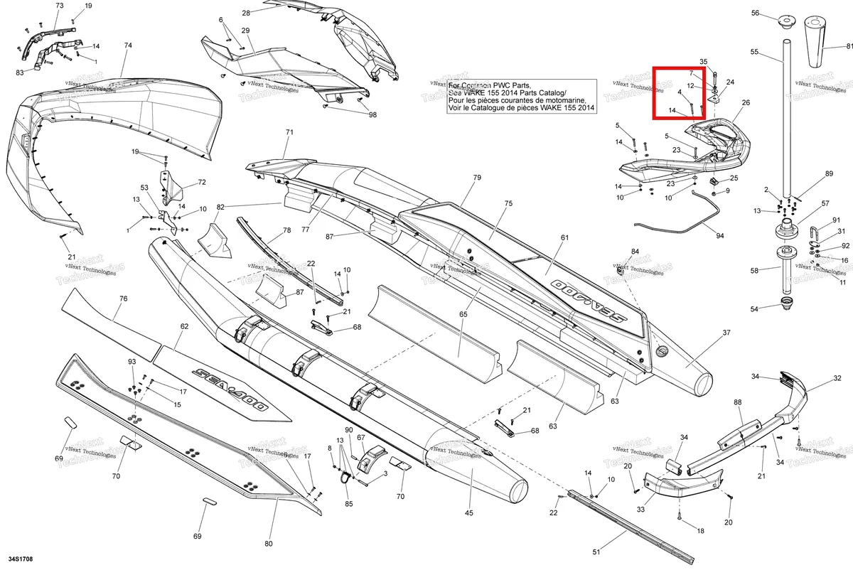 Деталь 207065560 на схеме узла 2018 Sea-Doo SAR 155 Body