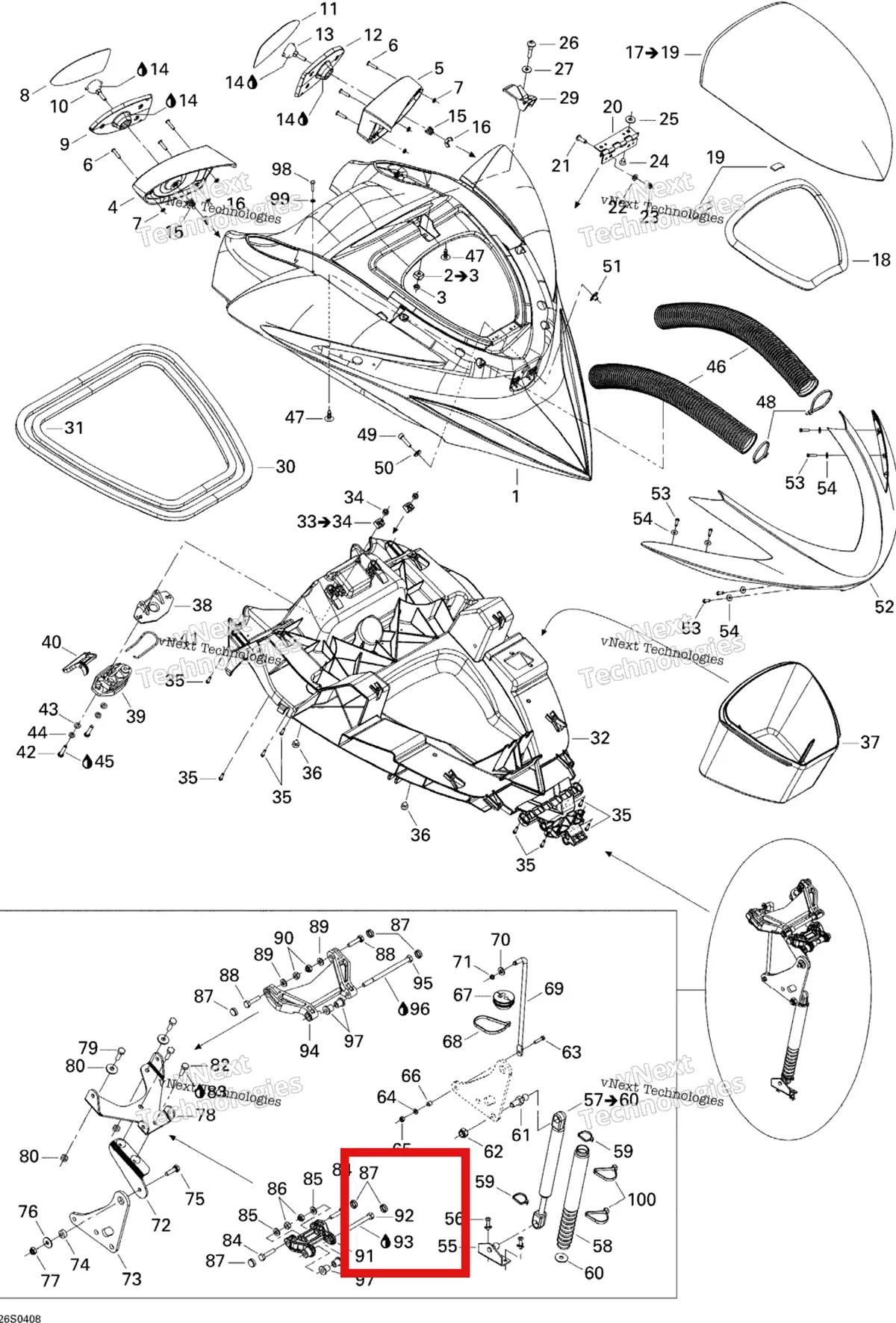 Деталь 207066060 на схеме узла 2004 Sea-Doo RXP Front Cover
