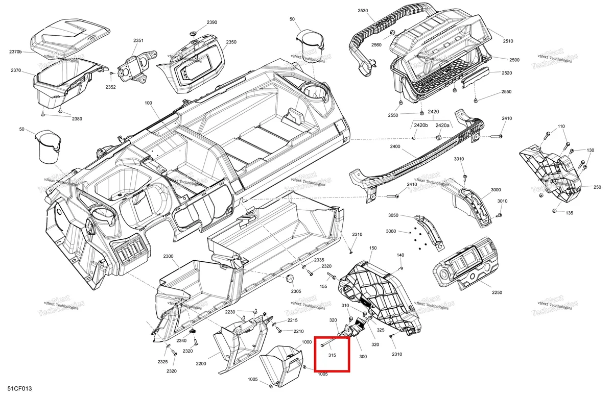 Деталь 207068044 (Деталь Screw Hex. M6 X 80) на схеме узла 2026 Can-Am Defender - HD7 - XT - 7ETF - Dark Wildland Camo - 62