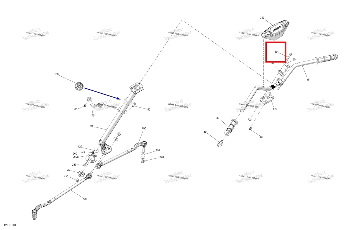 Деталь 207087044 (Деталь Hex. Screw M8 X 70) на схеме узла 2026 Can-Am OUTLANDER - 4X4 - STD - 700 - 1CTC - Legion Red Mechanic - Steering - Built December 3Rd, 2026 And Up