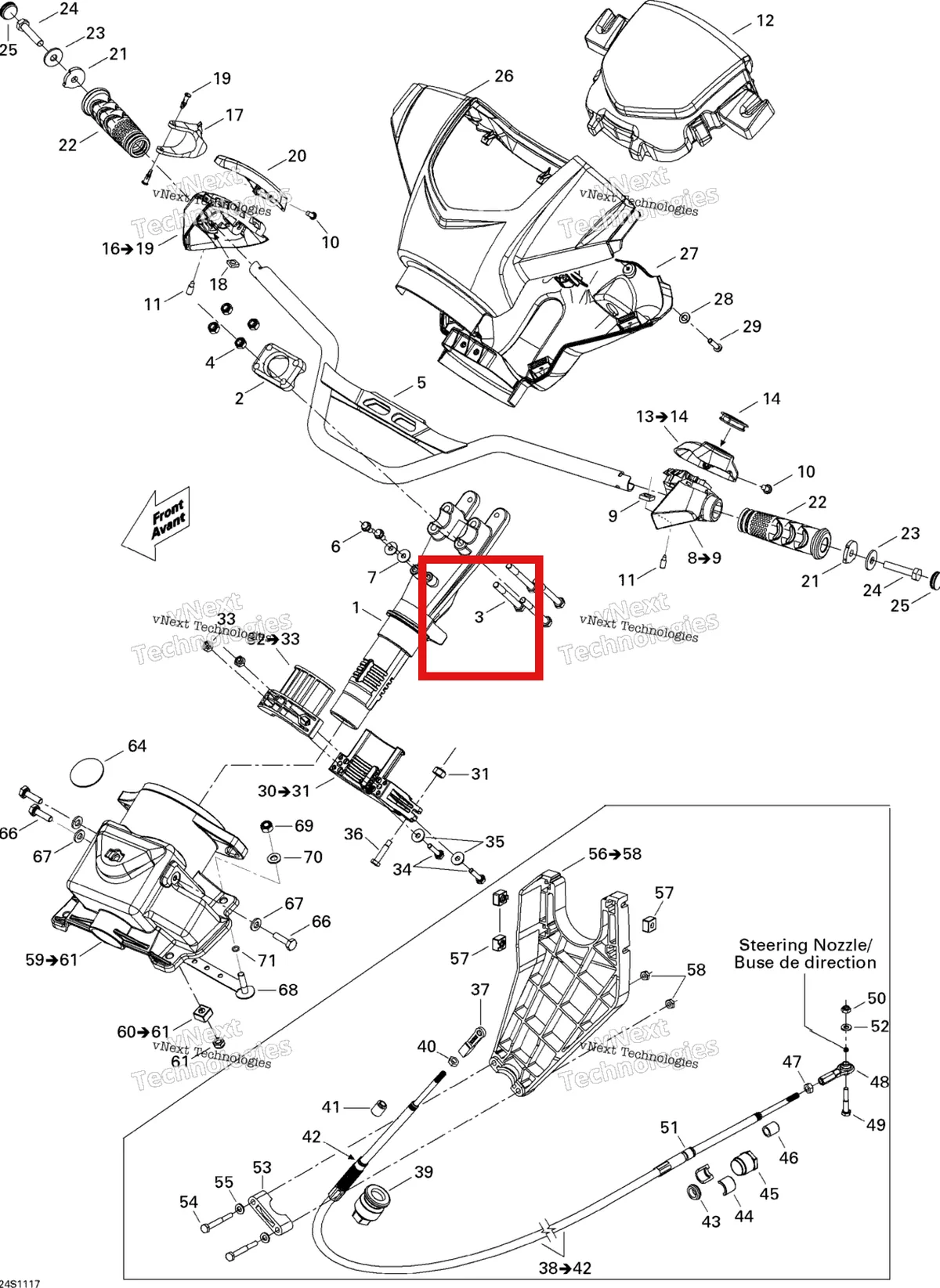 Деталь 207087060 на схеме узла 2011 Sea-Doo GTS Pro 130 Steering