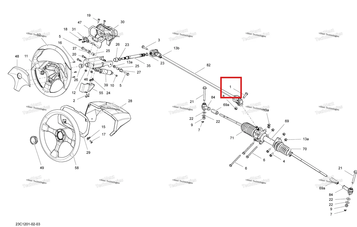 Деталь 207103544 (Деталь Screw M10x35) на схеме узла 2012 Can-Am Commander LTD, 1000 EFI Steering