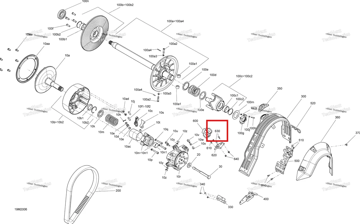 Деталь 207151444 (Деталь Screw M5 X 14) на схеме узла 2020 Ski-Doo TUNDRA 600HO E-TEC Pulley - System