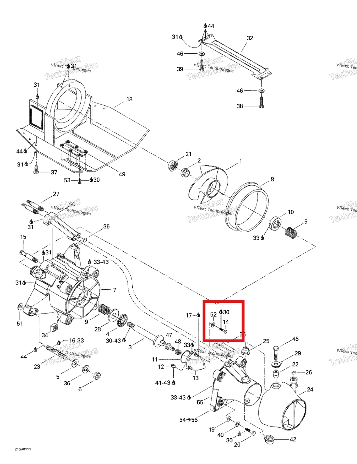 Деталь 207152060 на схеме узла 2001 Sea-Doo GTS, 5551 Propulsion System