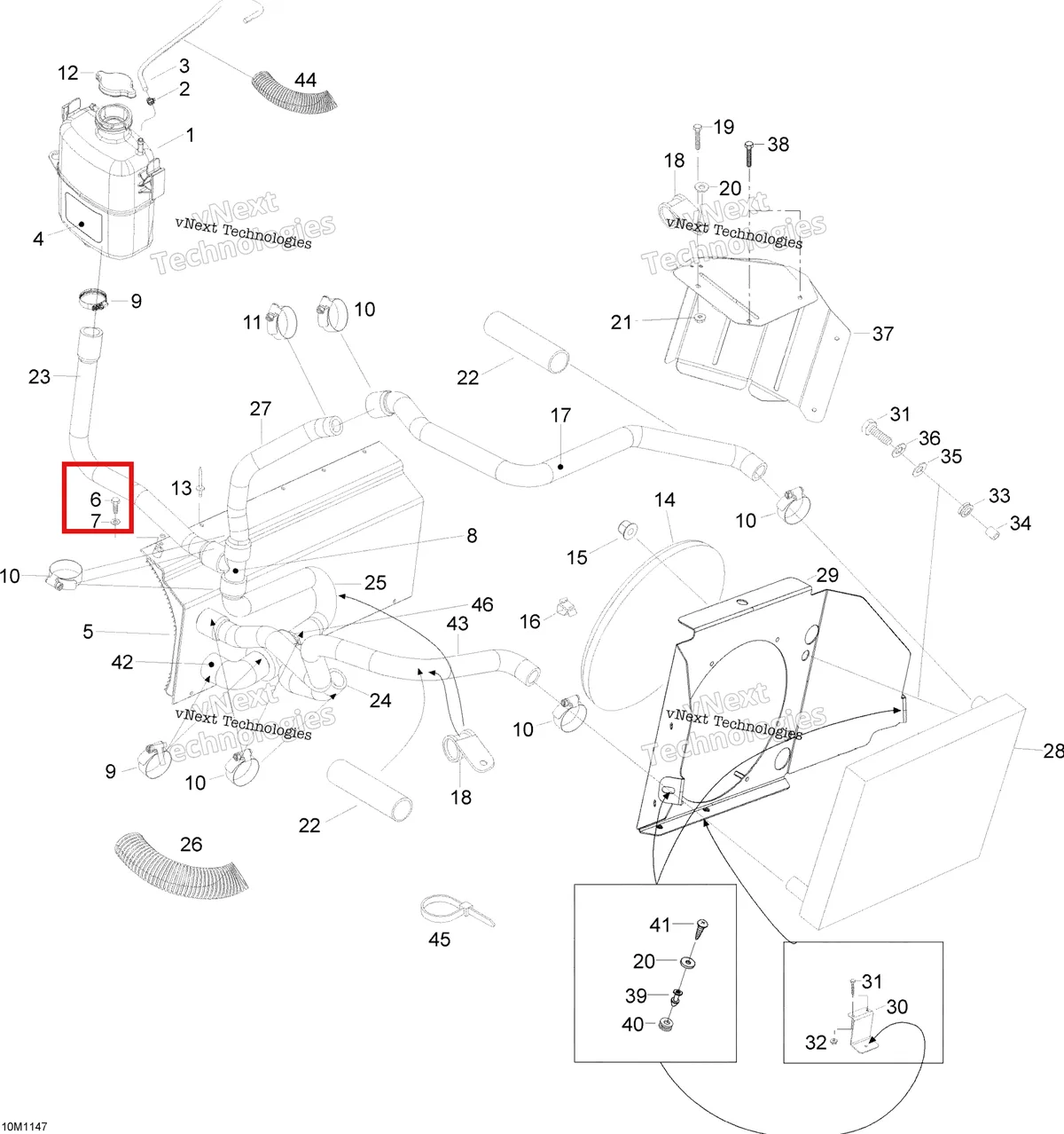 Деталь 207161044 на схеме узла 2012 Ski-Doo Skandic SWT V800 YetiII Cooling System