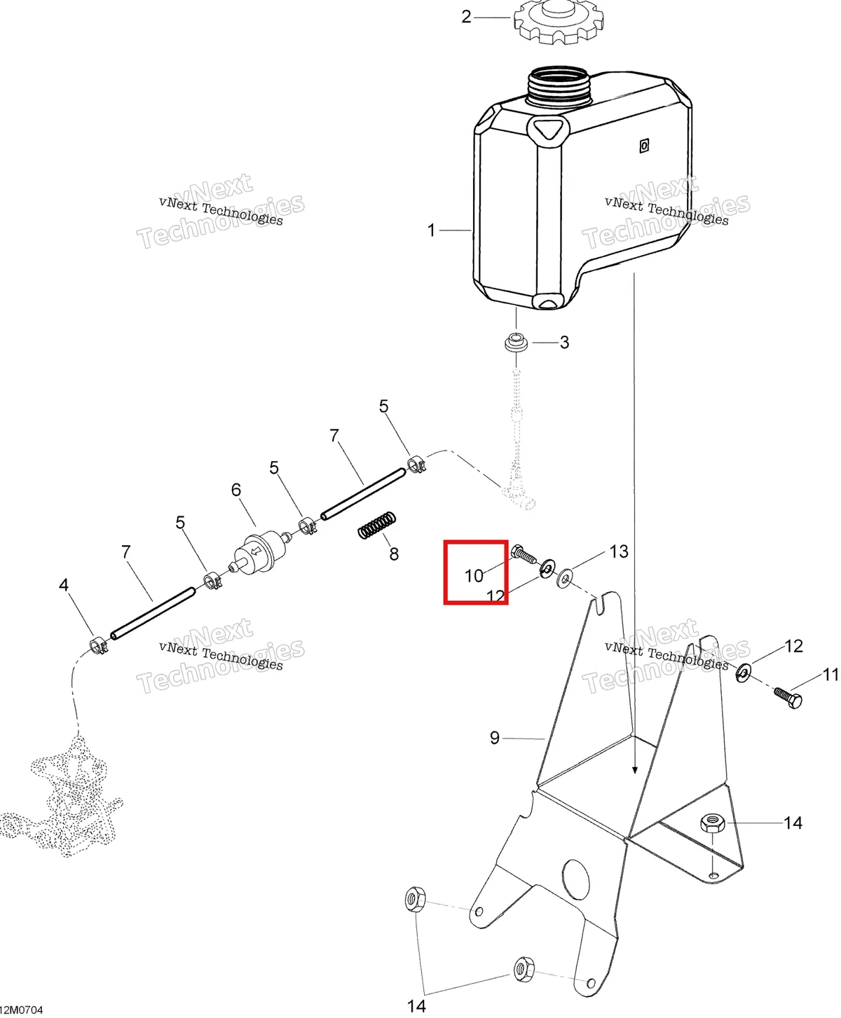 Деталь 207161244 (винт) на схеме узла 2007 Ski-Doo Skandic LT 440F Oil System