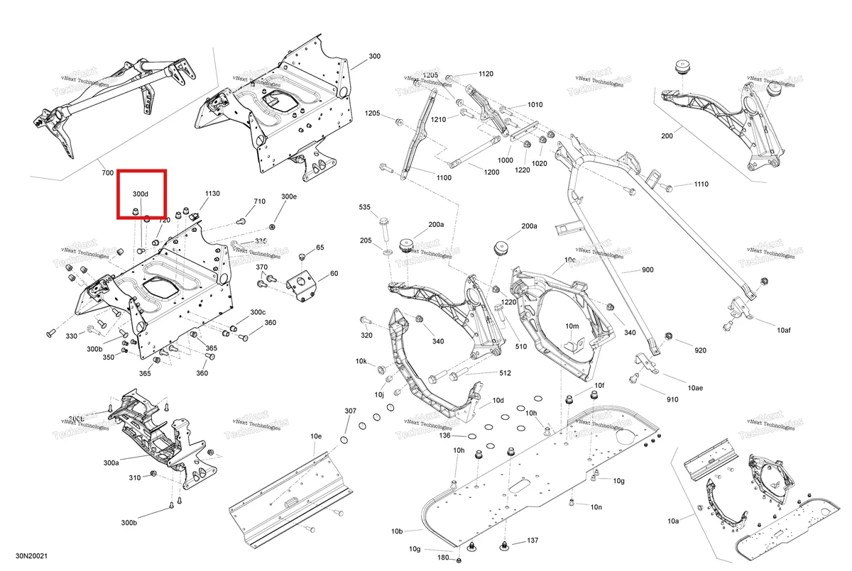 Деталь 207161444 на схеме узла 2020 Ski-Doo EXPEDITION SWT 900 ACE Frame - System - Front Section