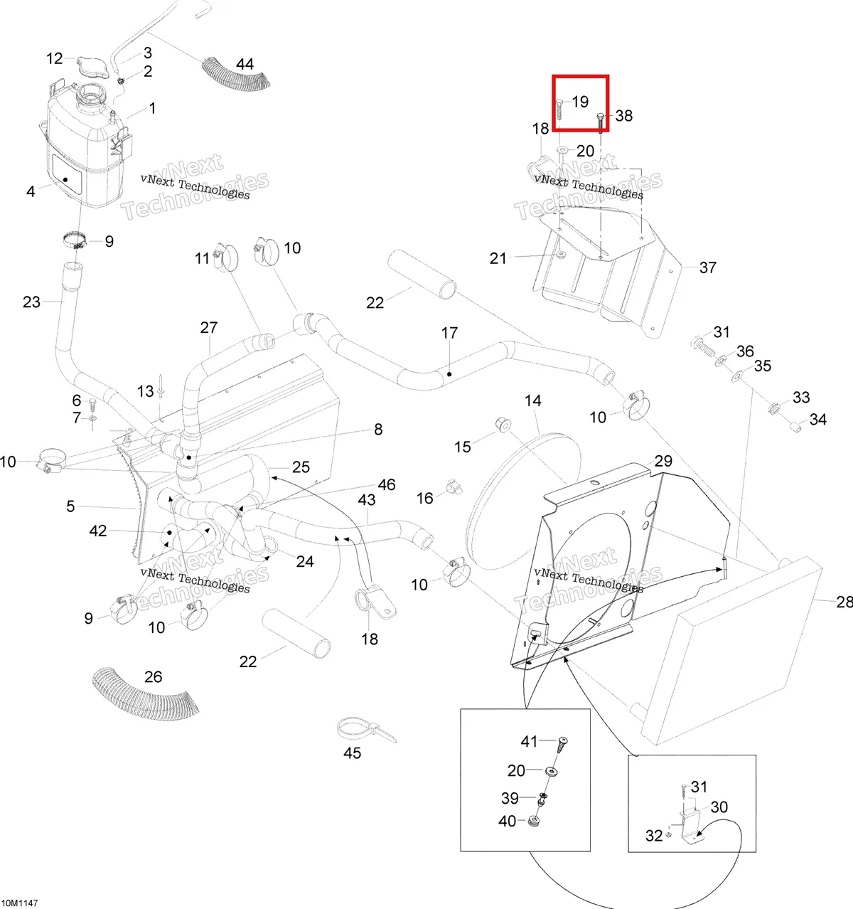 Деталь 207161644 (Деталь Screw M6x16) на схеме узла 2012 Ski-Doo Skandic SWT V800 YetiII Cooling System