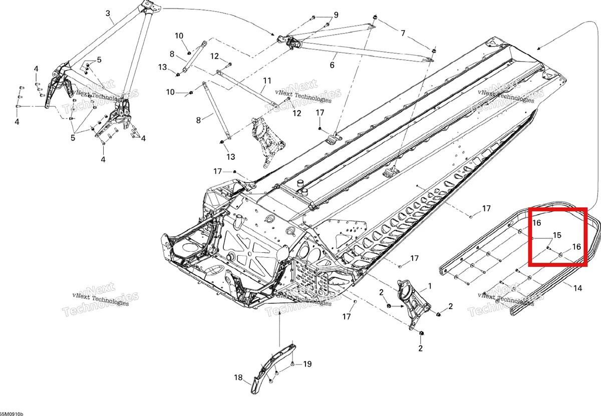 Деталь 207161686 на схеме узла 2009 Ski-Doo GTX Sport 500SS Frame And Components 2