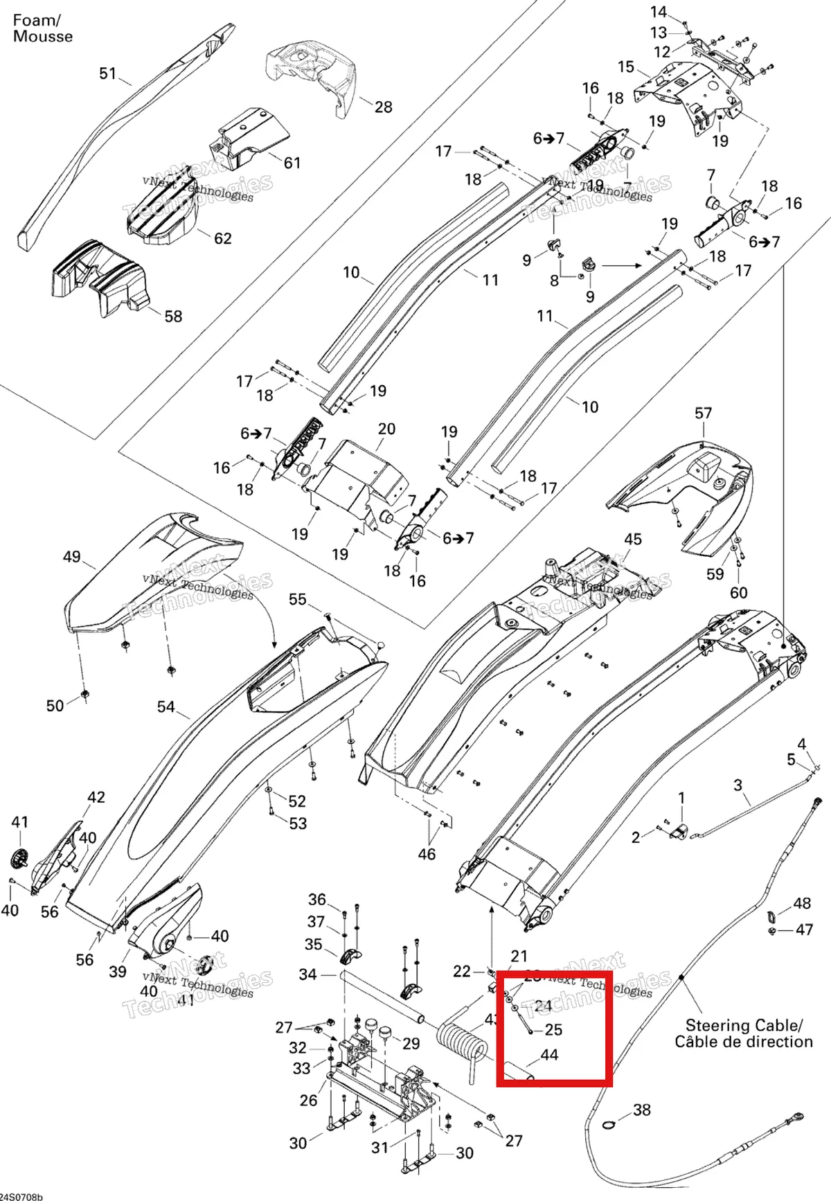 Деталь 207169060 на схеме узла 2007 Sea-Doo 3D 947 DI Steering System 2
