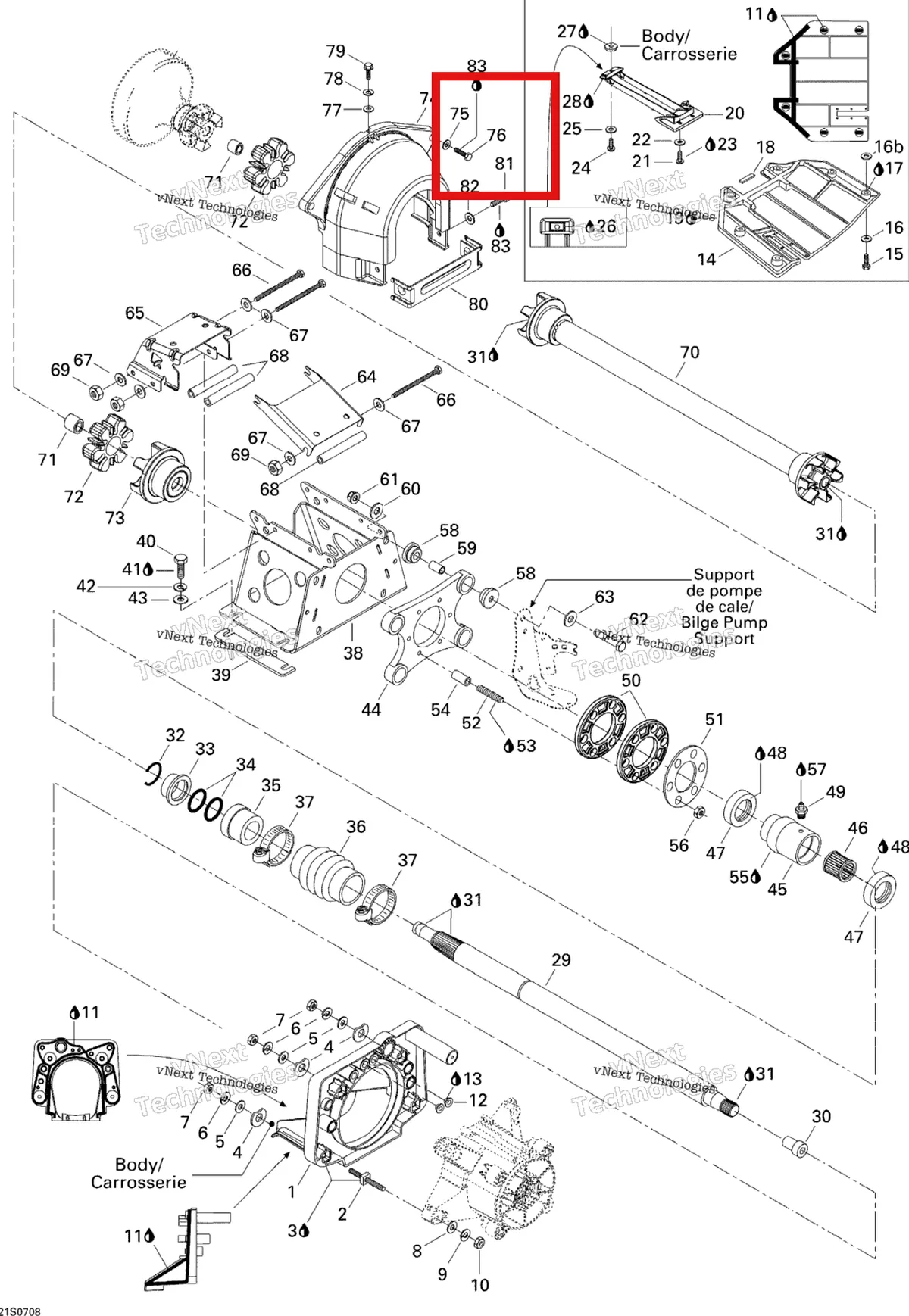 Деталь 207182560 на схеме узла 2007 Sea-Doo 3D 947 DI Propulsion