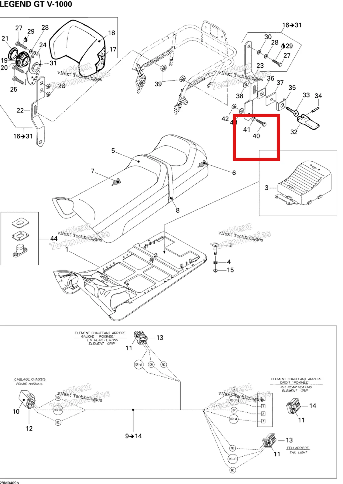 Деталь 207182584 на схеме узла 2005 Ski-Doo Legend V-1000 Seat Gt