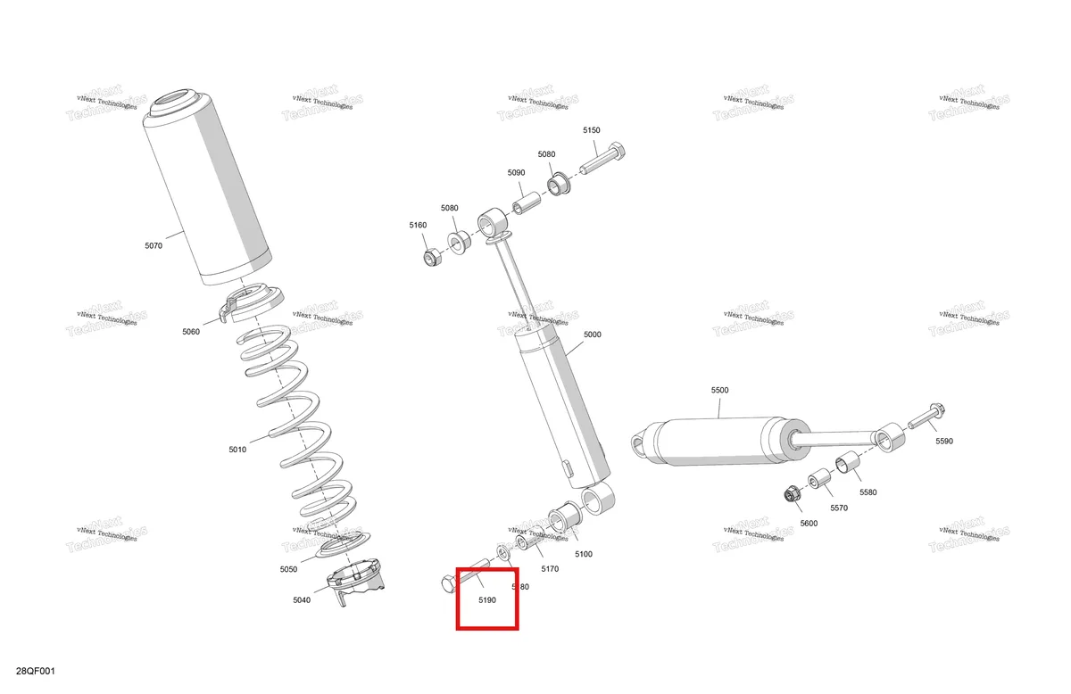 Деталь 207205544 (Деталь Hex. Screw M10 X 55, Scotch Grip) на схеме узла 2026 Ski-Doo GRAND TOURING - SPORT - ESTA - Bright White - 14X120X0.75LFF Track Suspension - Rear Shocks