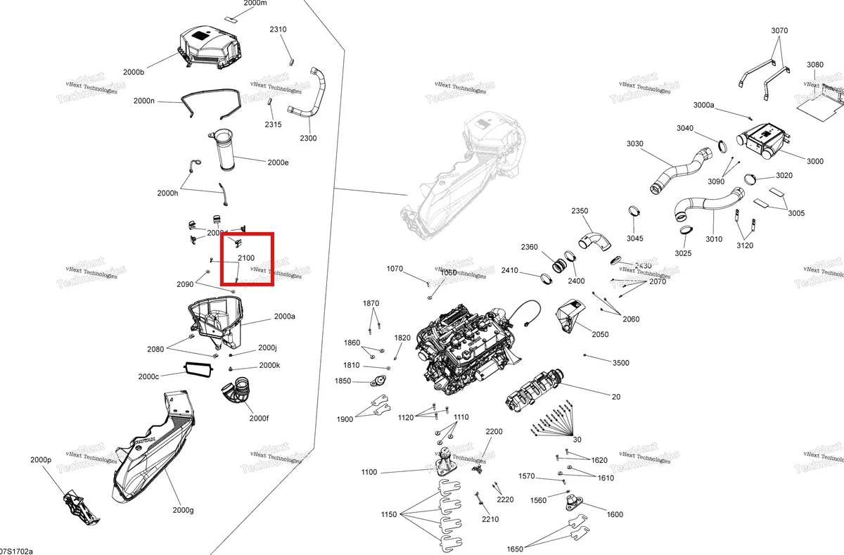 Деталь 207362560 на схеме узла 2017 Sea-Doo GTX Engine - Model With Suspension