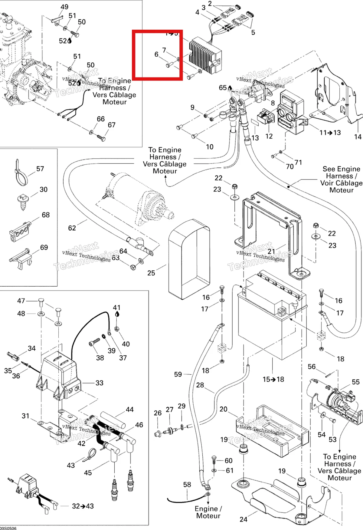 Деталь 207363060 на схеме узла 2005 Sea-Doo 3D RFI Electrical System