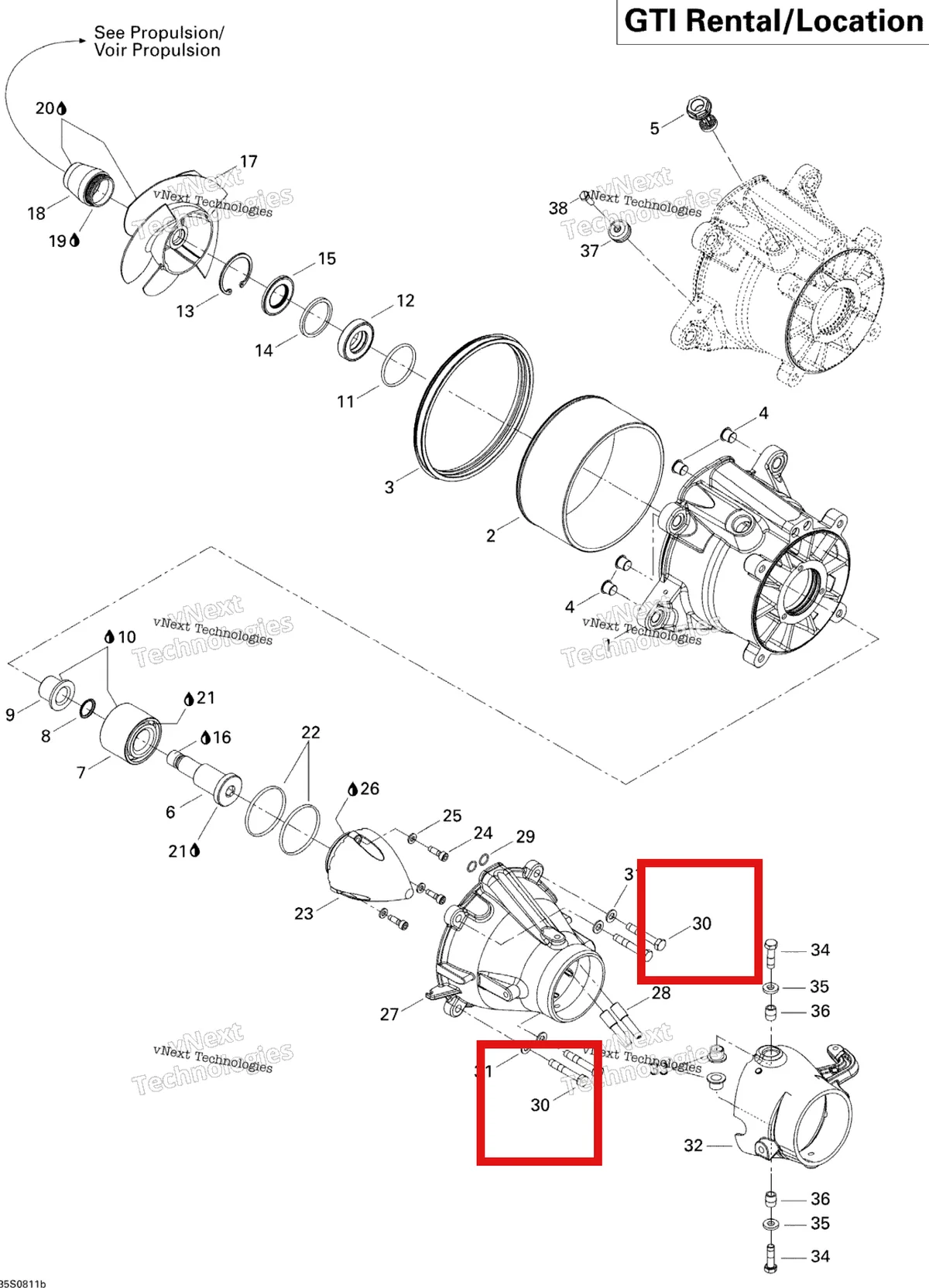 Деталь 207384060 на схеме узла 2008 Sea-Doo GTI Rental 130 Pump Rental
