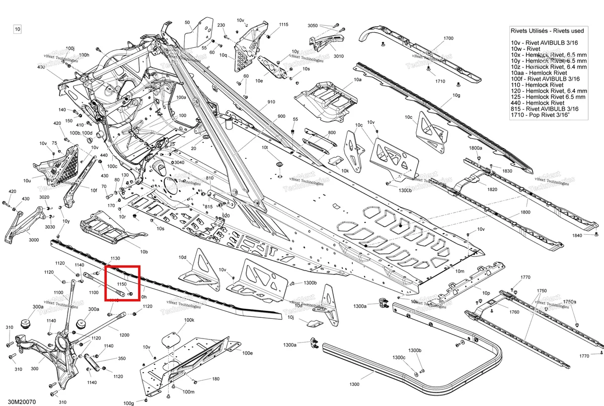 Деталь 207562556 на схеме узла 2020 Ski-Doo RENEGADE 900 ACE Turbo - XRS Frame - System - Model 137