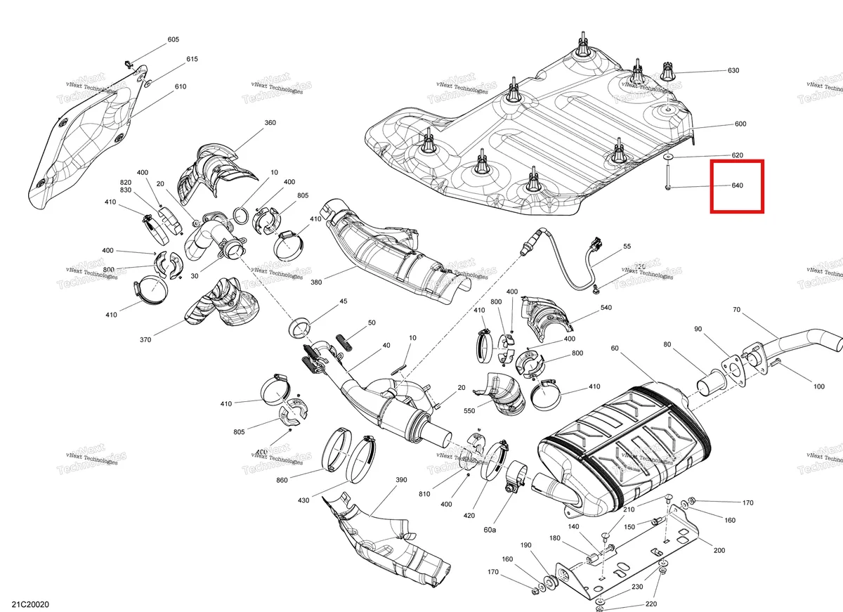 Деталь 207566544 на схеме узла 2020 Can-Am Maverick Sport 1000 - BASE Exhaust