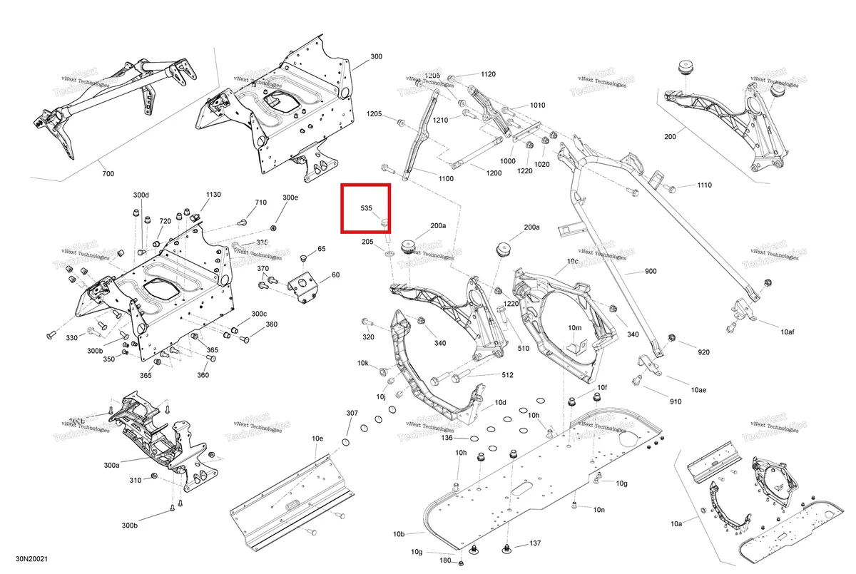 Деталь 207584044 (Деталь Screw Hex. Flange M8 X 40) на схеме узла 2020 Ski-Doo EXPEDITION SWT 900 ACE Frame - System - Front Section
